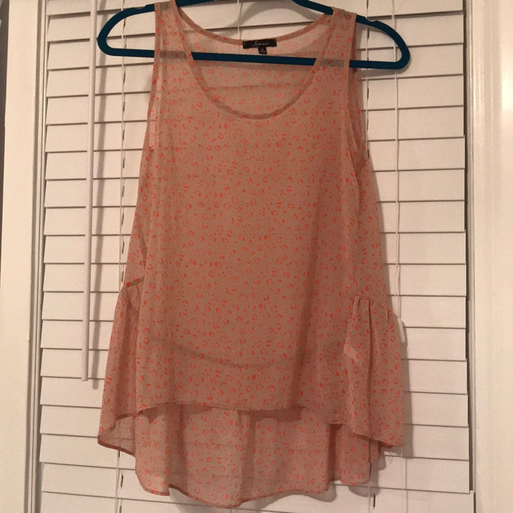 Orange and beige tank
